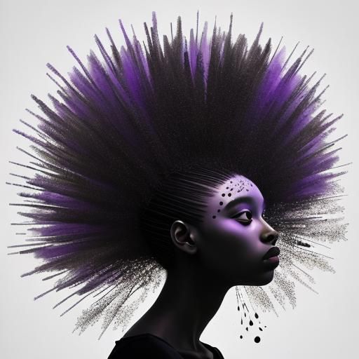 Ethereal Floral Art in Glowing Ebony and Violet