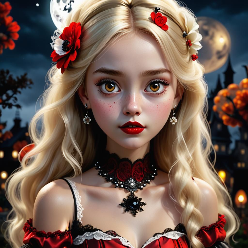 Halloween Night Portrait in Pixar-inspired 3D Digital Art