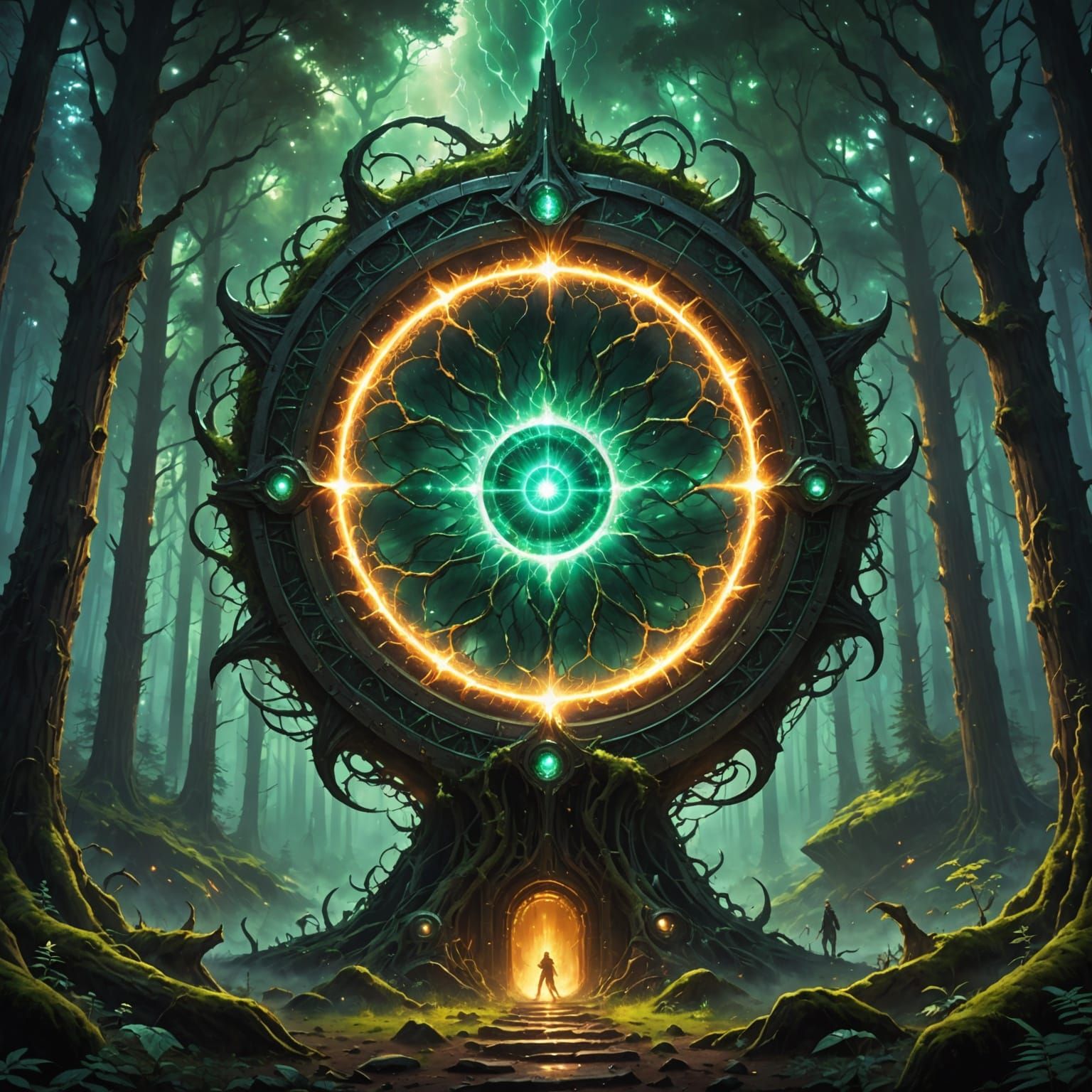 Mystical Celestial Portal Erupts in Ancient Woodland