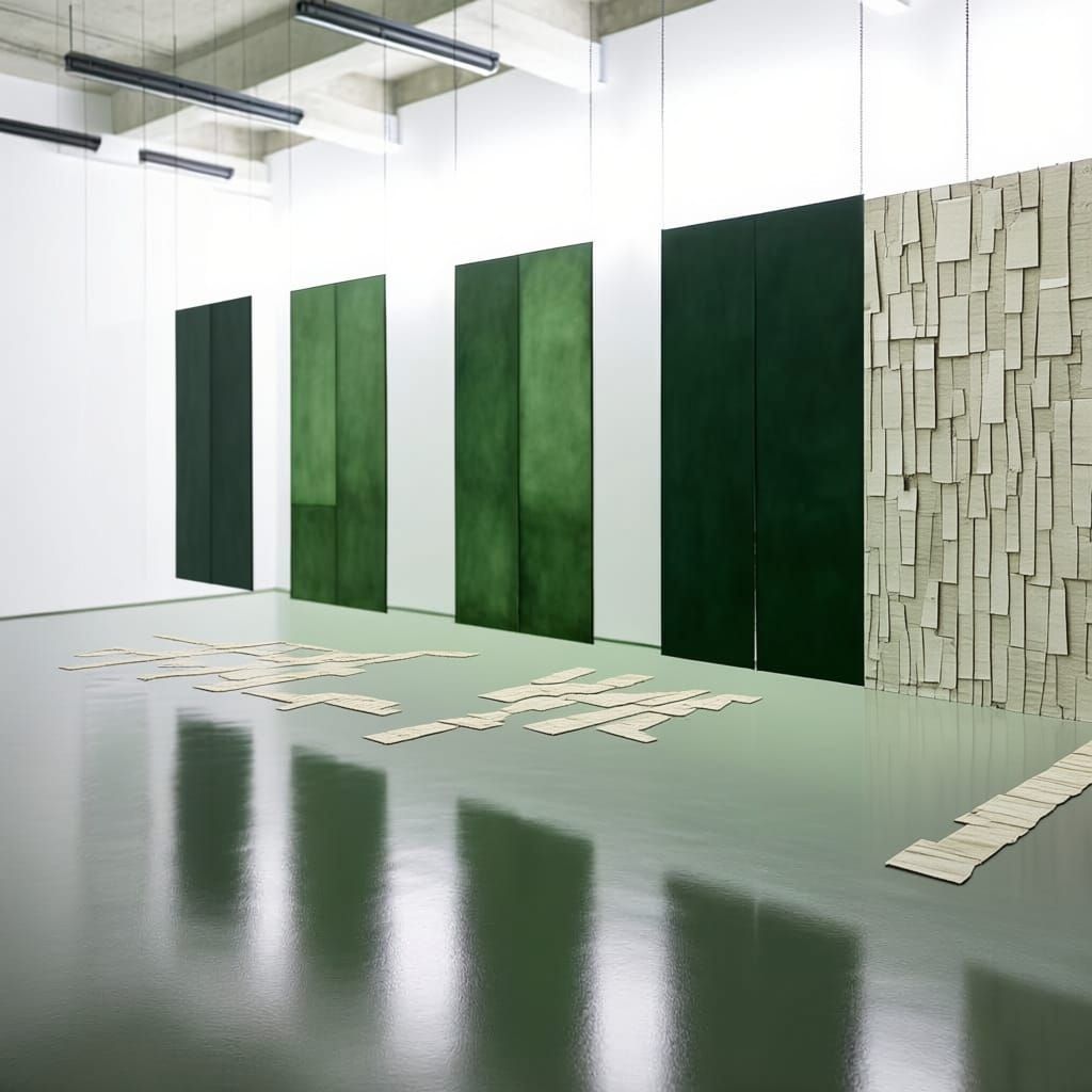 Green Panels with Paperbark Installation