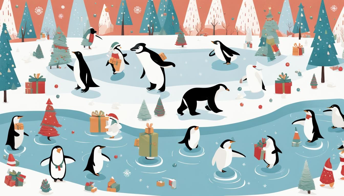 Festive Animals Celebrating the Holidays in Winter
