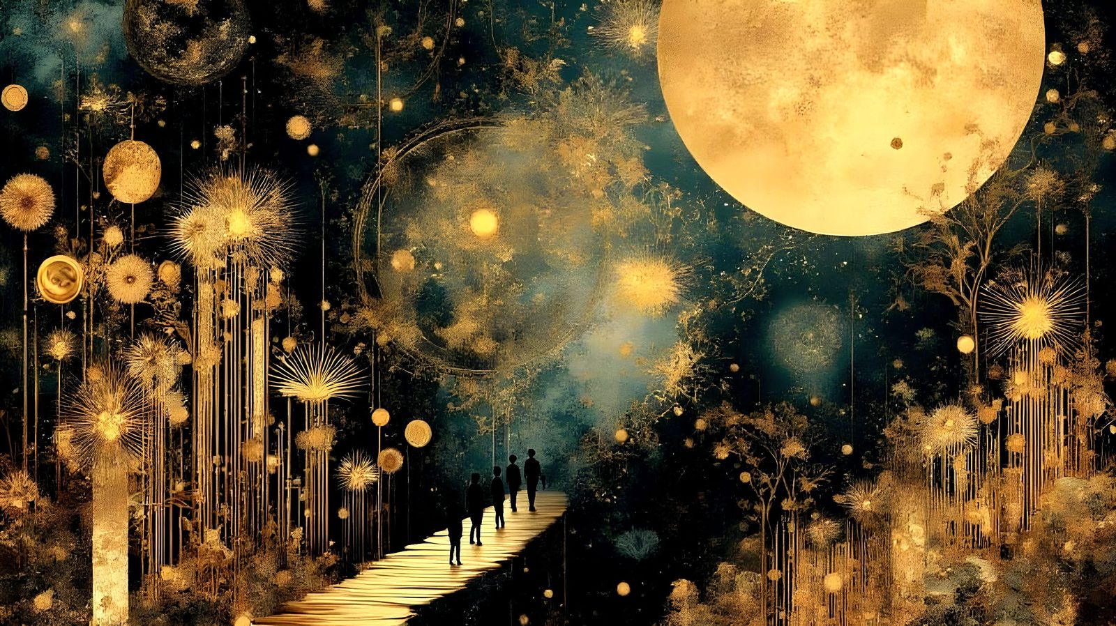 Surreal Alien Flora in Pointillist Watercolor Style