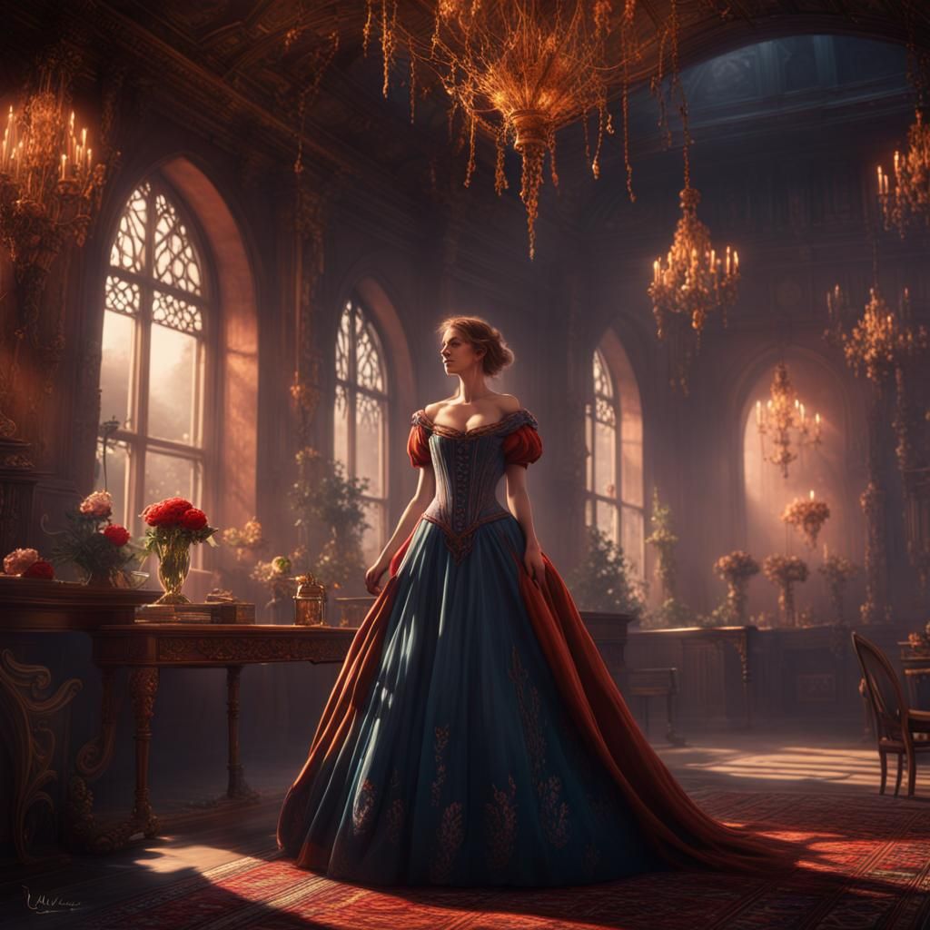 Lost Lady in Deep Color Fantasy Art