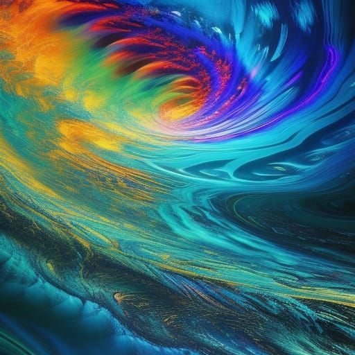 Illuminated Swirling Maelstrom in Vivid Colors