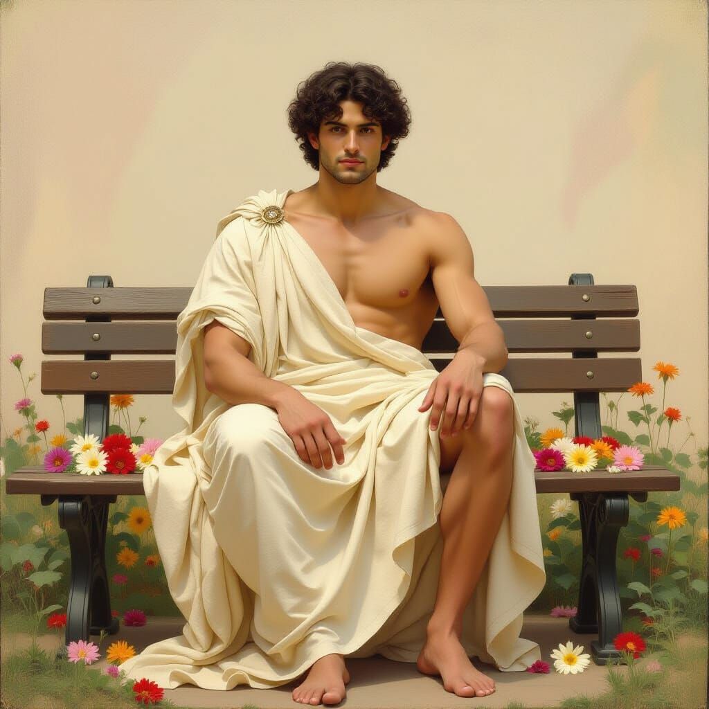 Contemplative Man in Toga, Classical Style