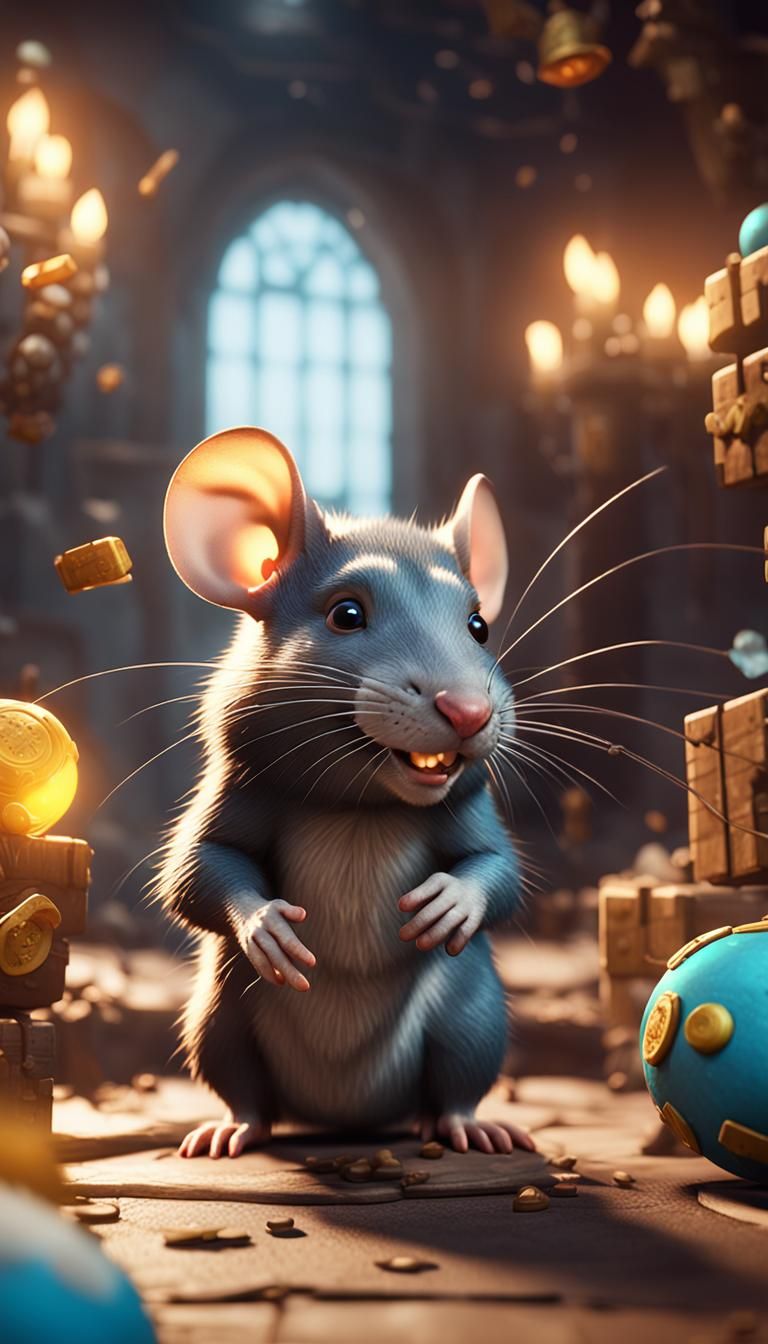 Playful Rats in Detailed 3D Game Graphics