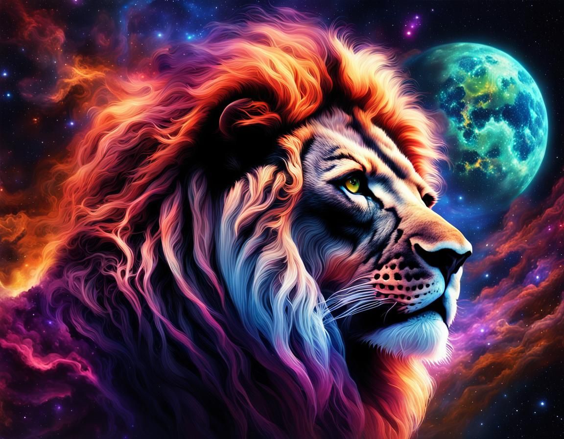 Nuclear Lion with Galaxy Double Exposure