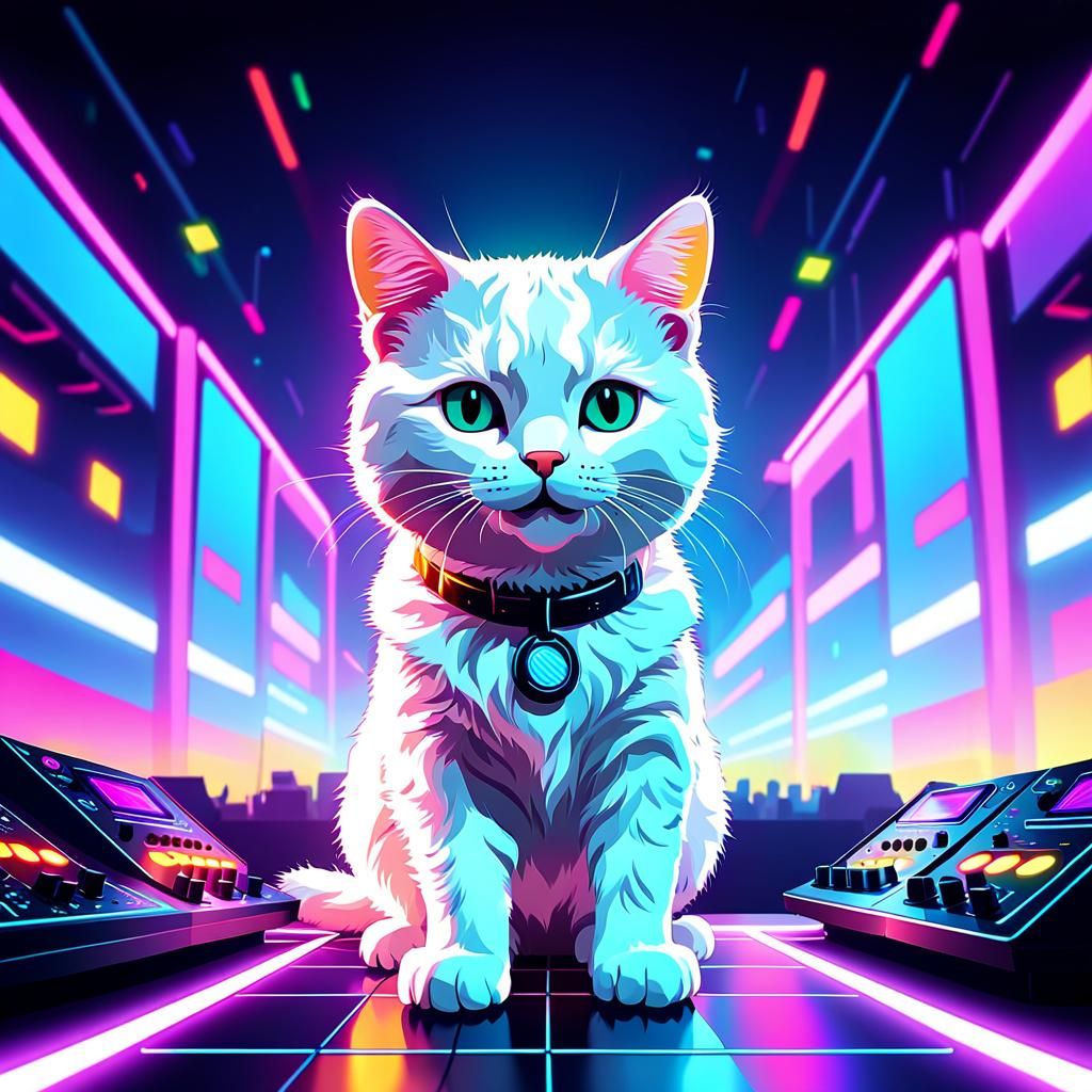White Cat DJ at Neon Festival: 90s Style