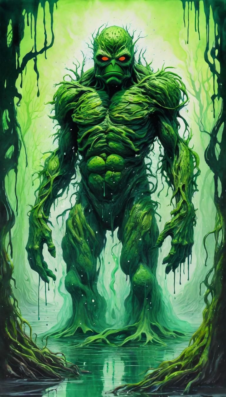 Mystical Swamp Creature in Galactic Mist