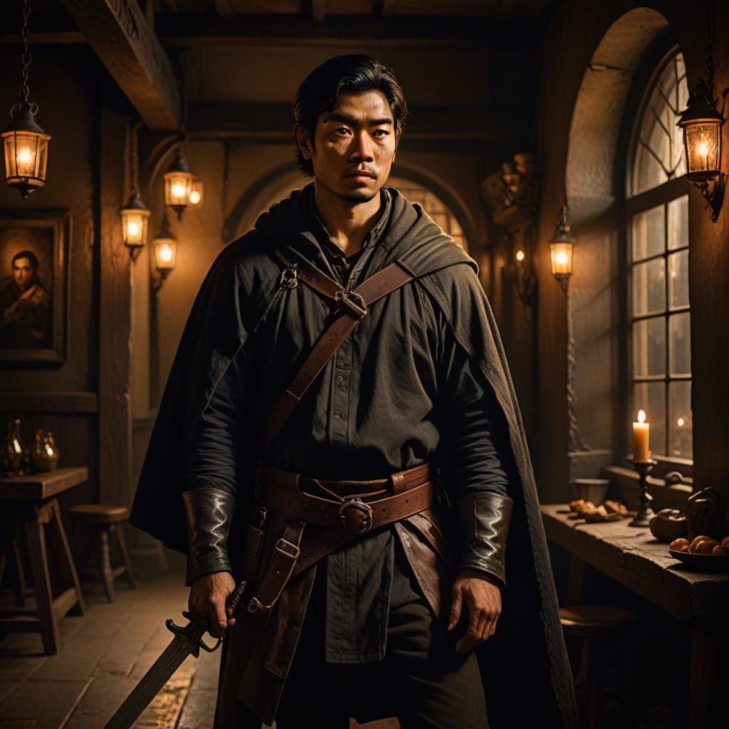 Renaissance Hero in Warm Golden Light