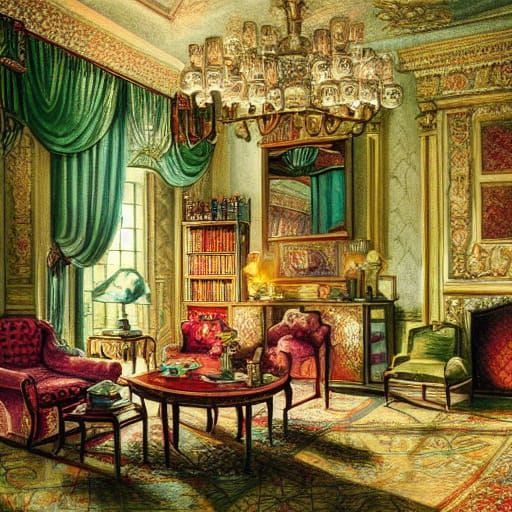 Sunlit Georgian Drawing Room in Photorealistic Detail