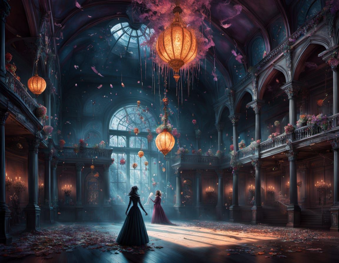 Haunted New Year's Ball: Gothic Fantasy Concept Art