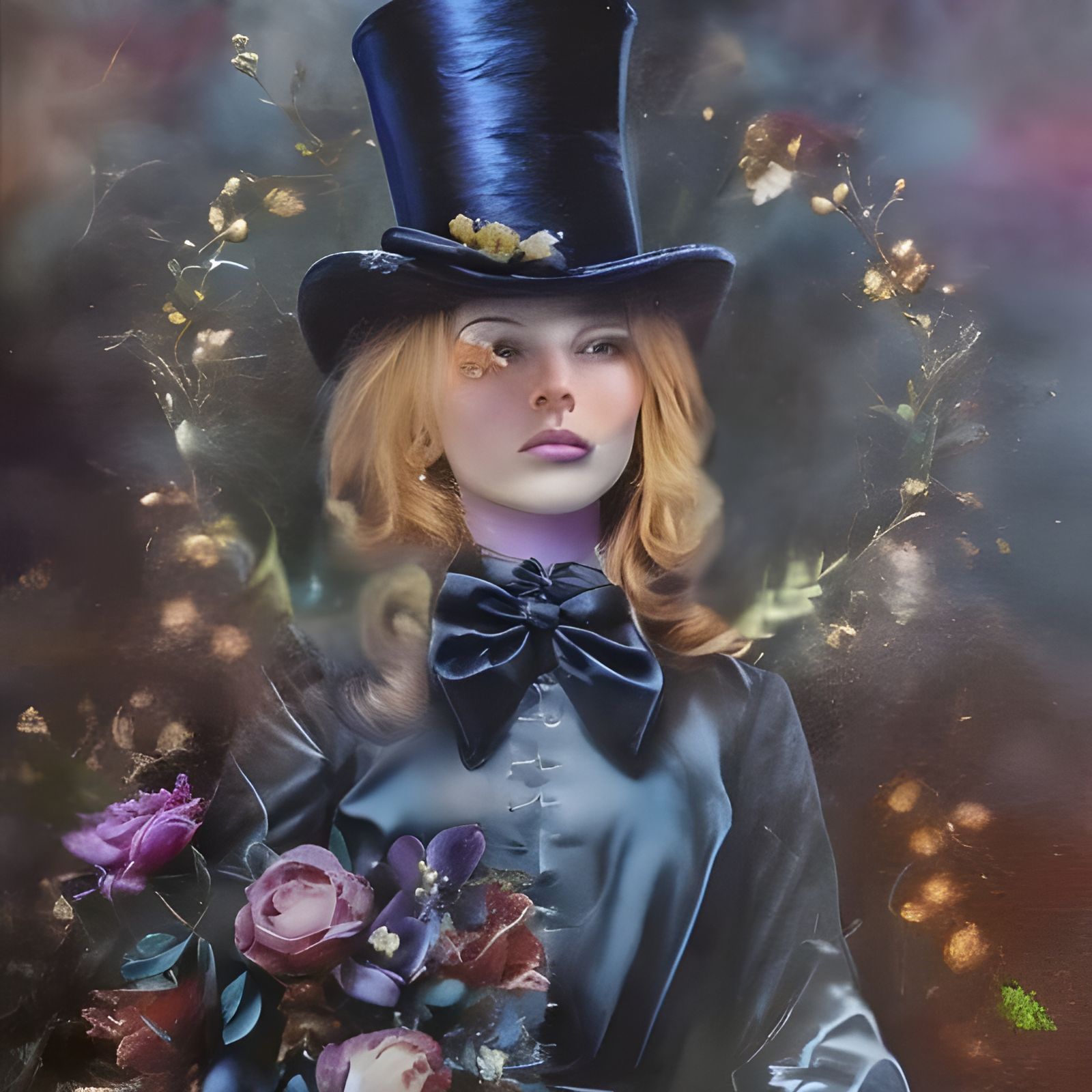Steampunk Alice as Mad Hatter Huntress Portrait