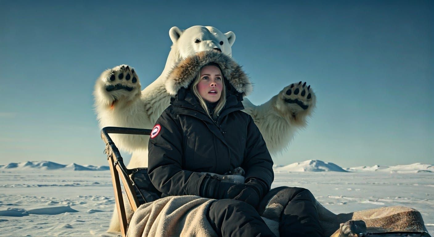 Surreal Polar Bear Ambush in Arctic Wilderness