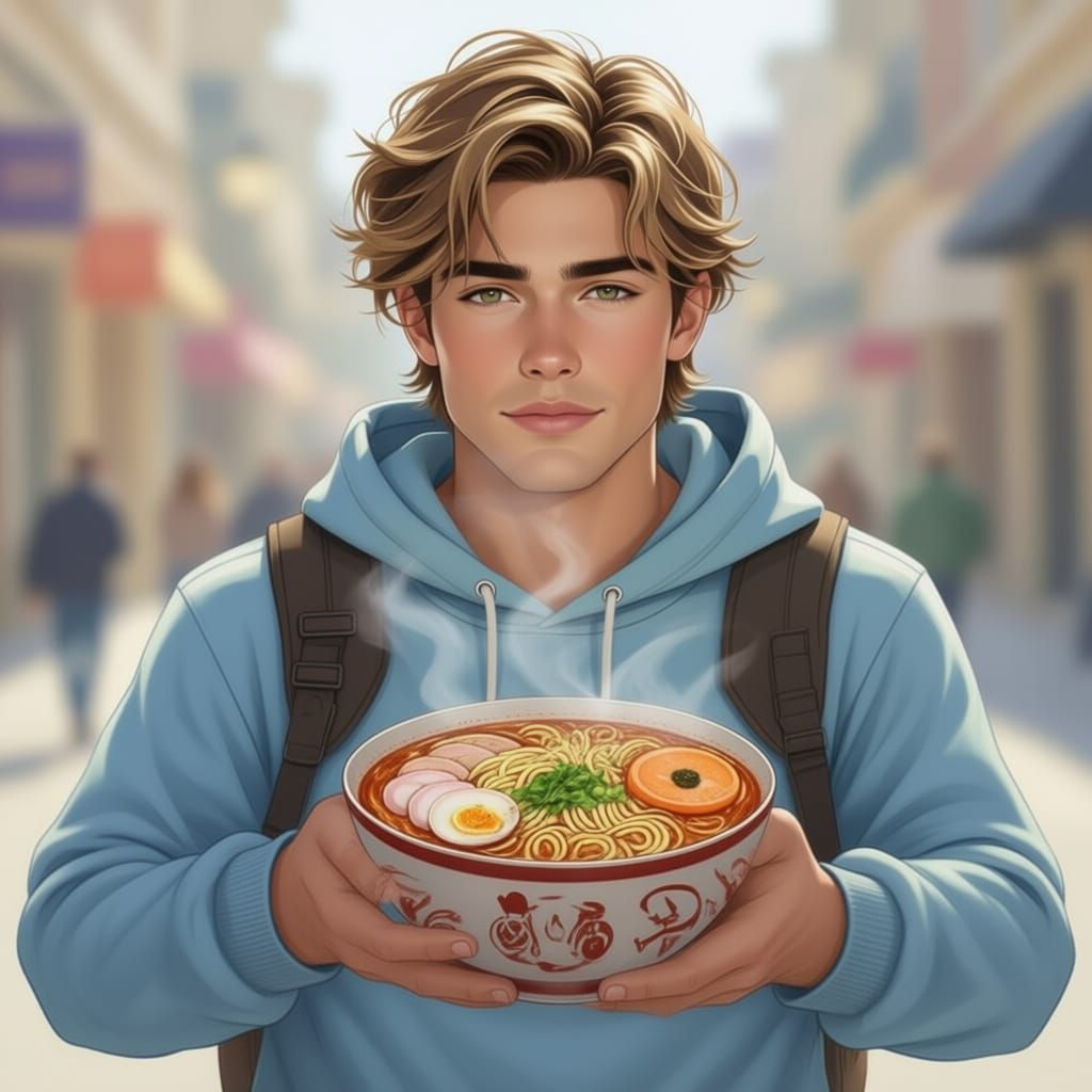 Oliver Holds Ramen Instead of Deadpool