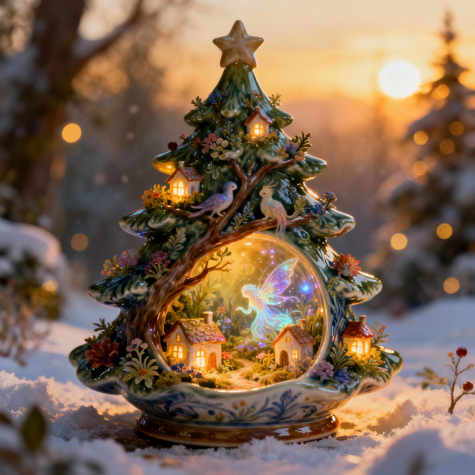 Magical Pocket World Inside Ceramic Christmas Tree