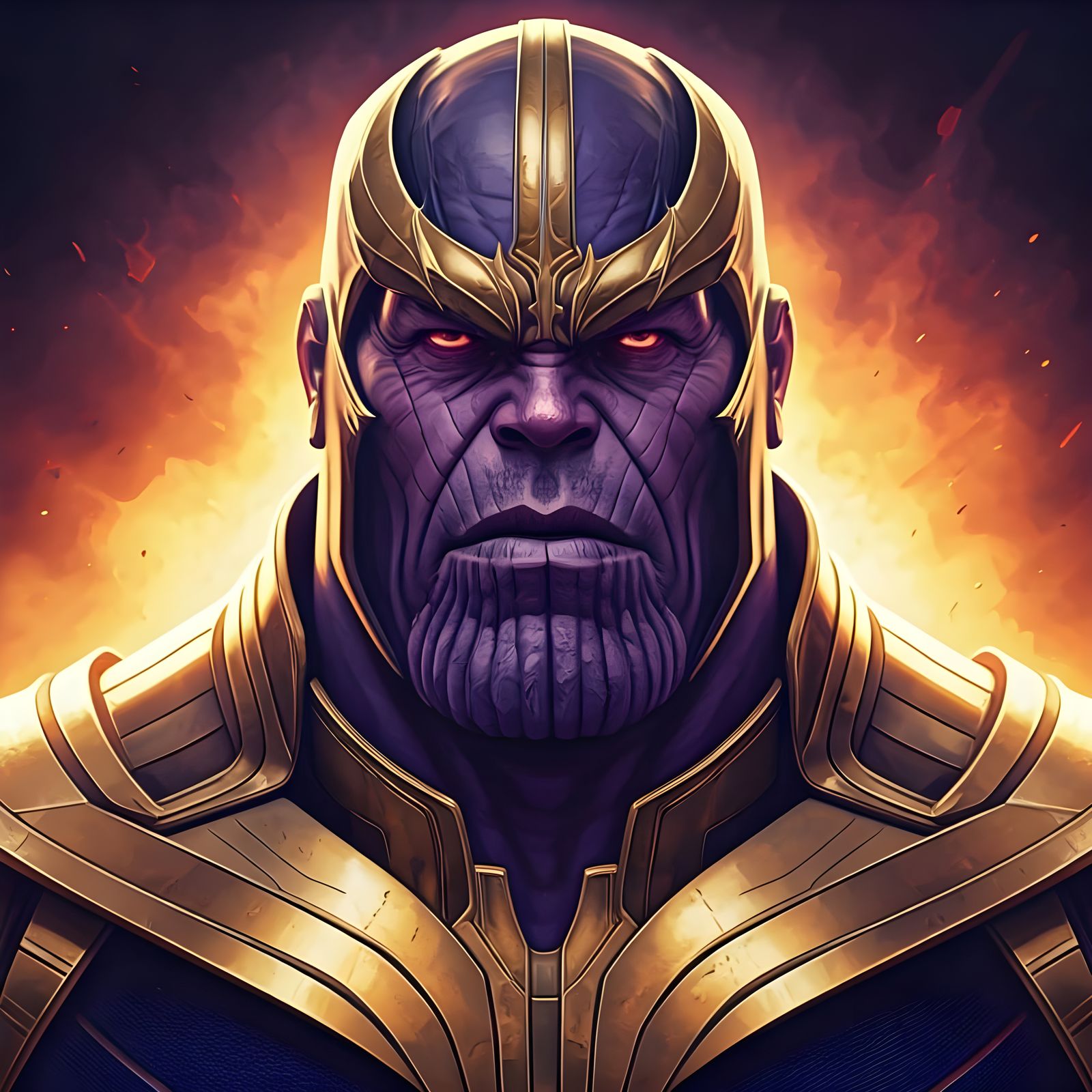 Thanos Close-up: Captivating Comic Style Supervillain
