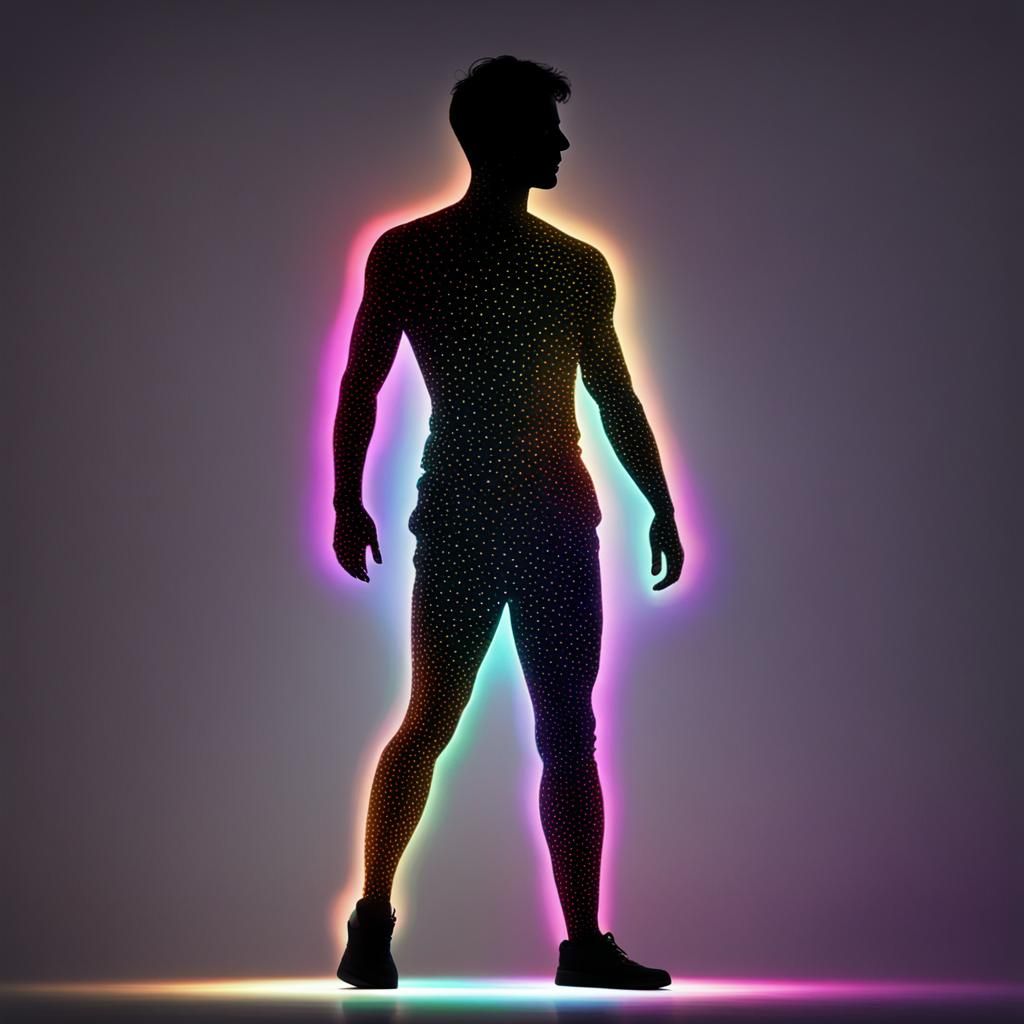 Neon Silhouette Portrait in Long Exposure Photography