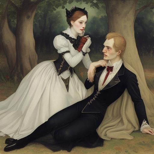 Vampire Cat and Centaur, Portrait Illustration