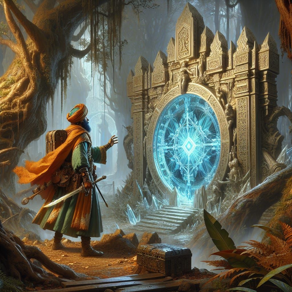 Medieval Mystic Discovers Glowing Crystal Portal in Enchante...