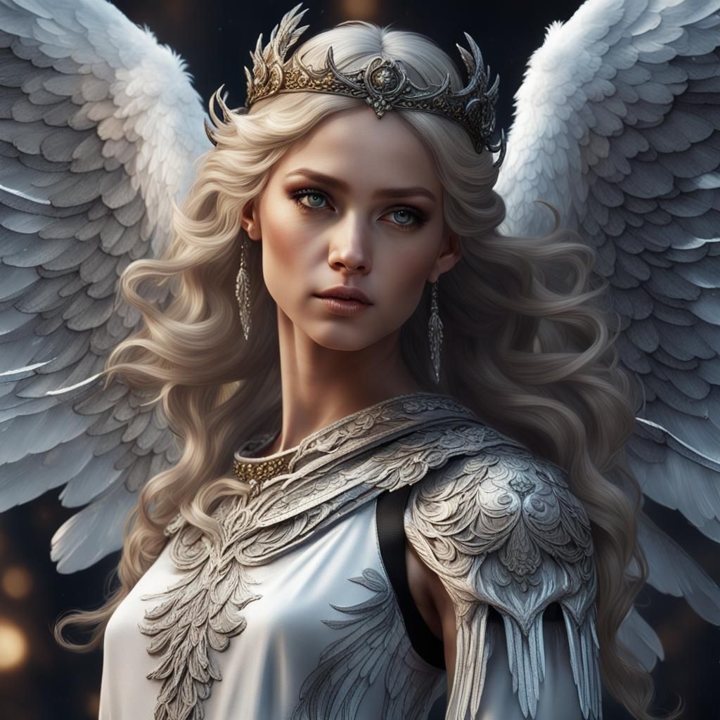 Beautiful Angel Portrait in Detailed Matte Painting