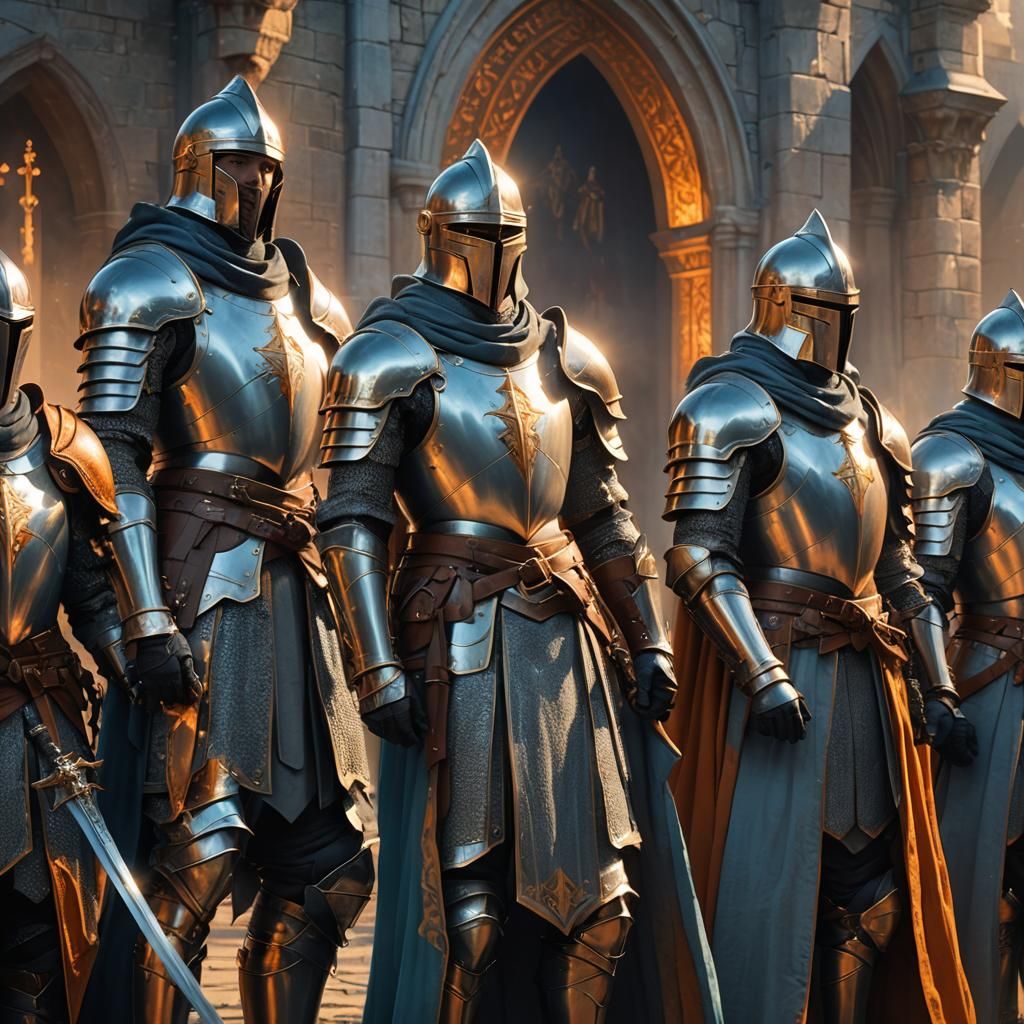 Knights in Blue and Gray: Digital Fantasy Art