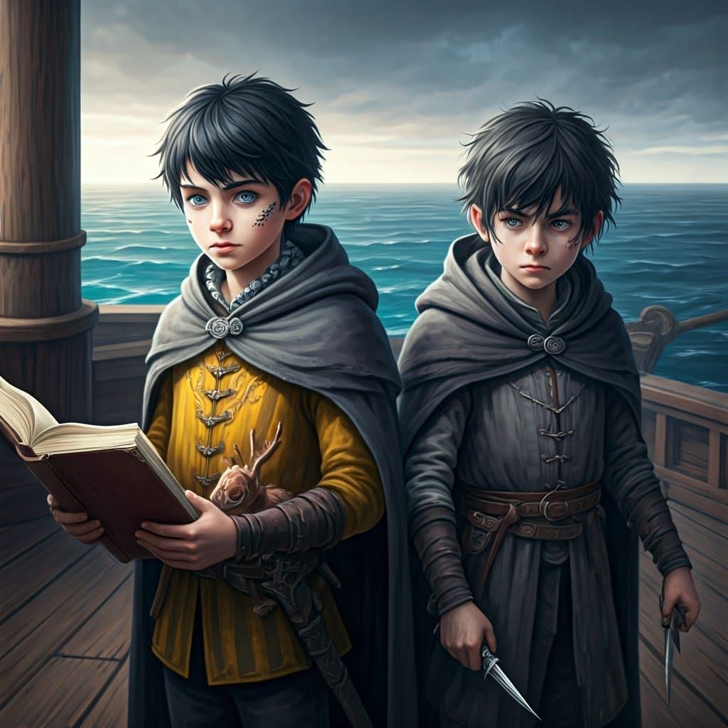 Medieval Shipwreck Scene in Deep Fantasy Style