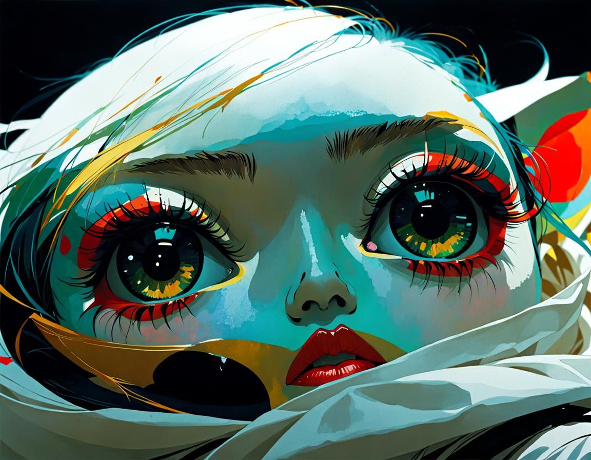 Romantic Portrait in Art Nouveau Style