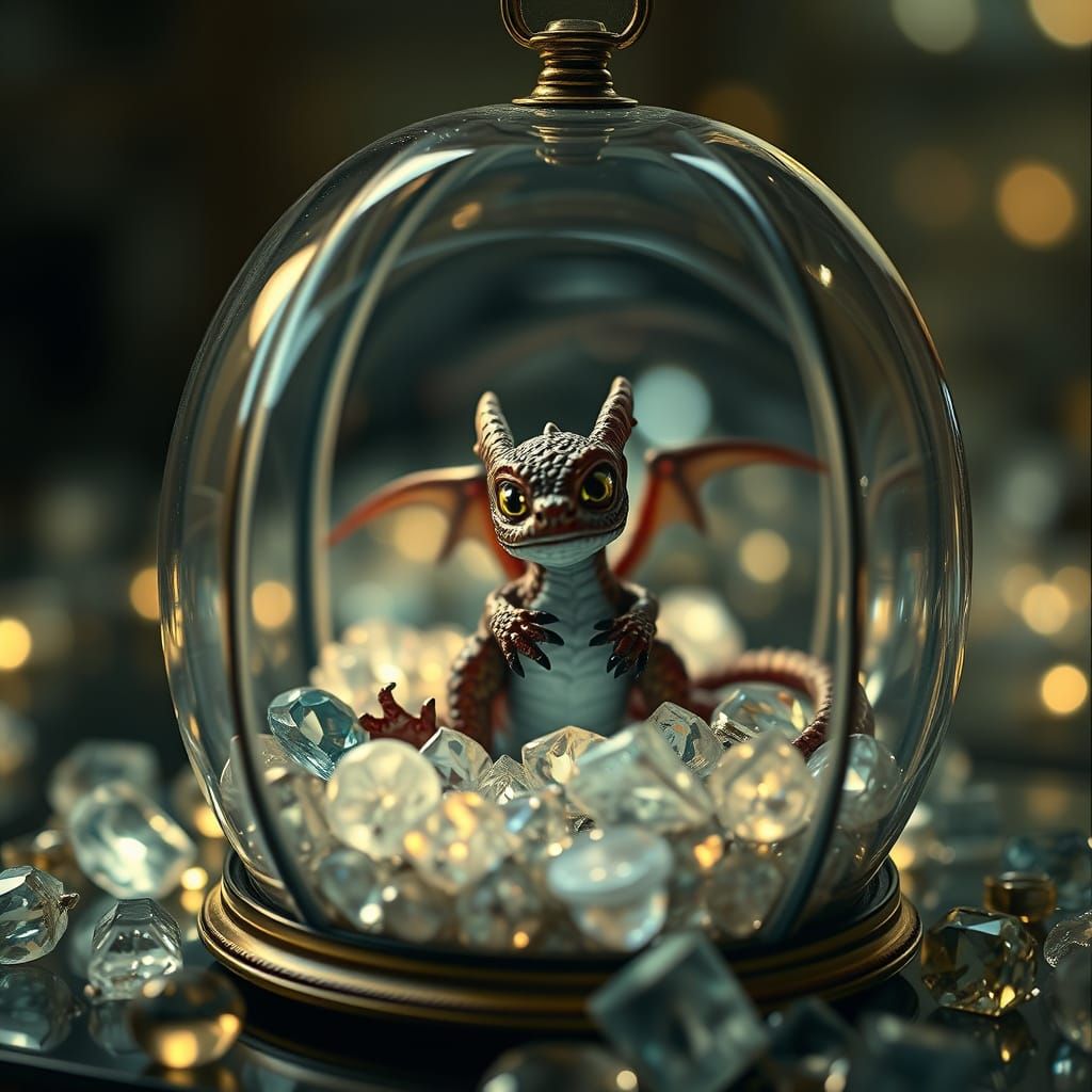 Miniature Dragon in Cinematic Jewelry Box