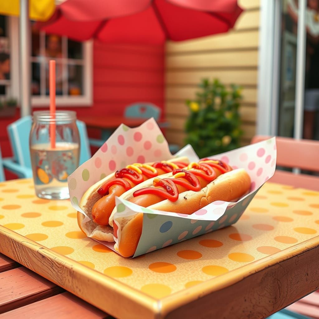 Hotdogs in Weezer-Inspired 90s Pop-Punk Art