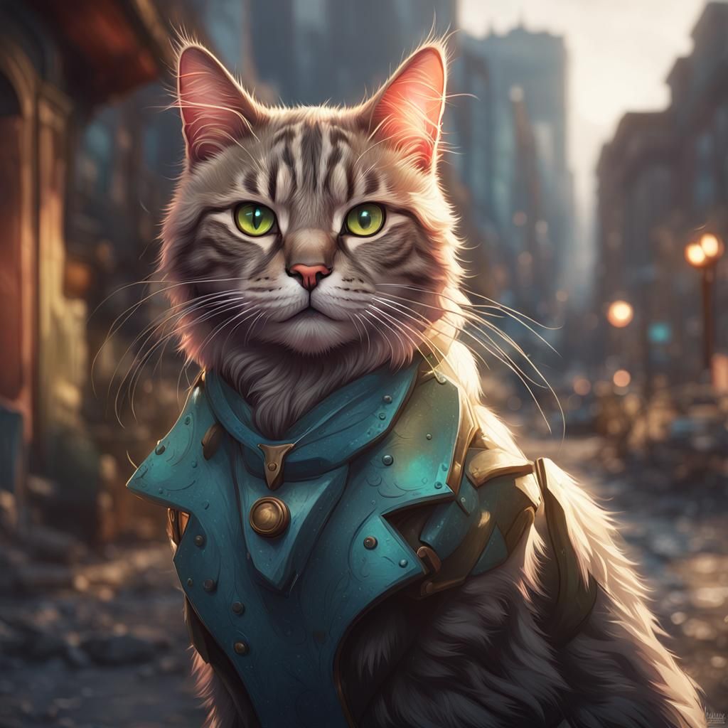 Hyperdetailed Stray Cat Portrait in Unreal Engine 5