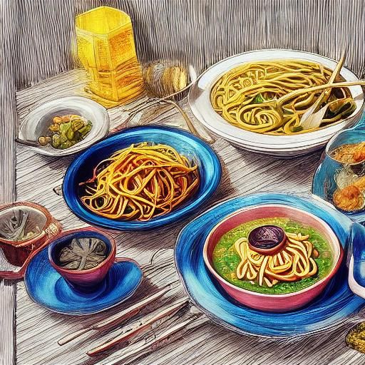 Blond Ninja Enjoys Ramen: 3D Anime Art