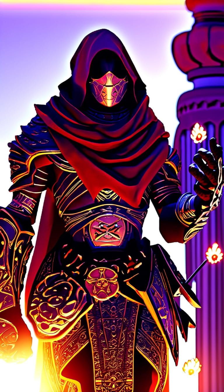 Dark Fantasy Warlock Master of Mystical Forces