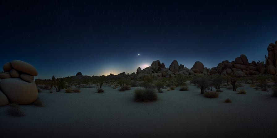 Moonlit Desert Timelapse with Stars and Joshua Tree