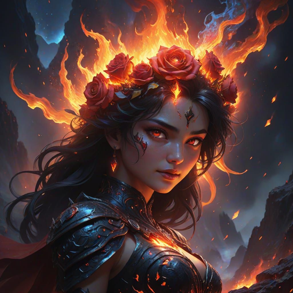 Fiery Hero of the Universe with Lava Dress