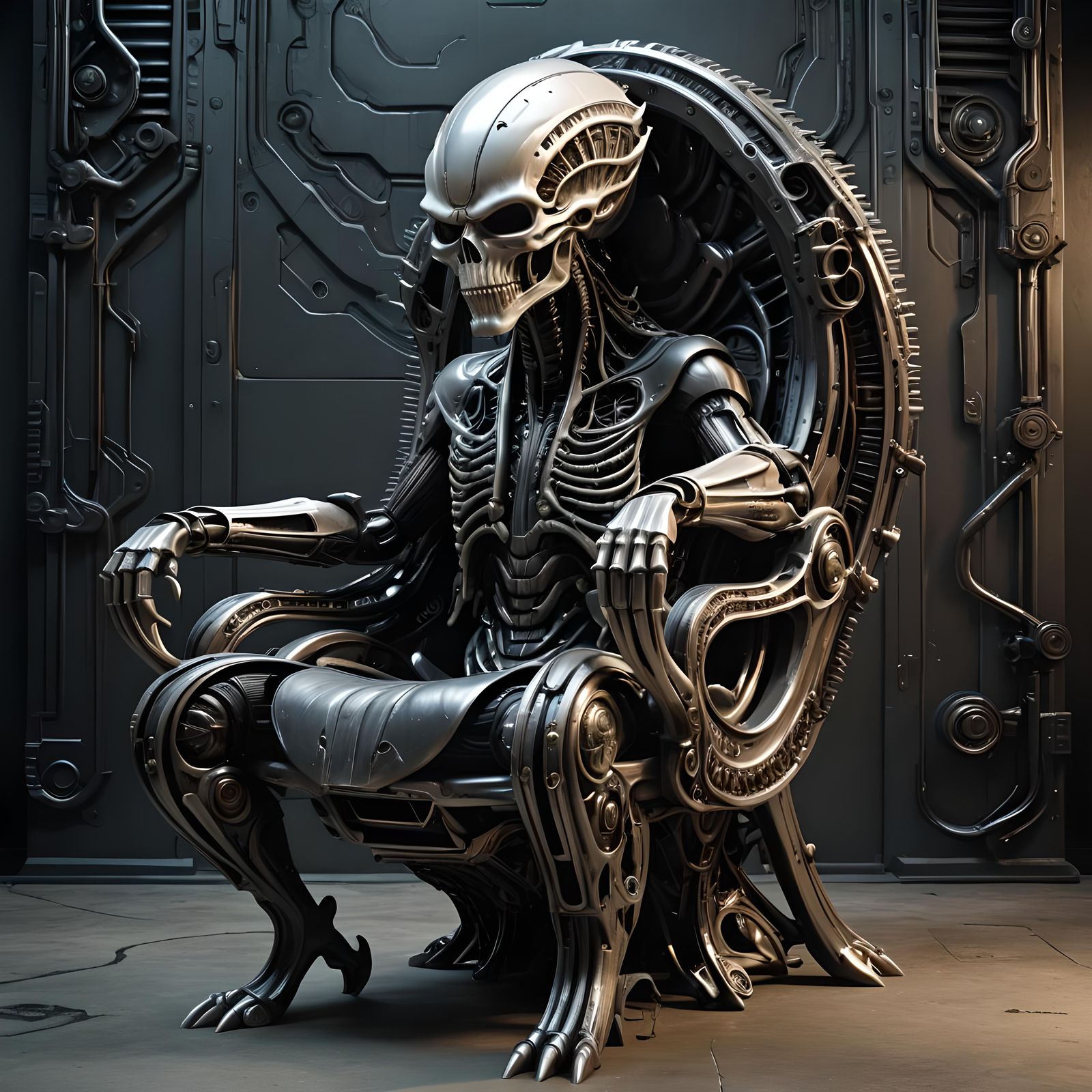 Biomechanical Chair Design in Giger Style