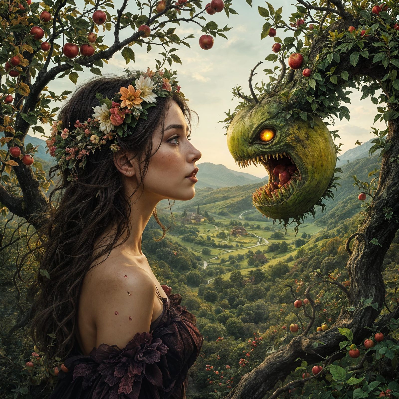 Fleeting Beauty in a Dark Fantasy Landscape