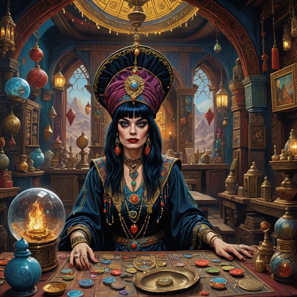 Nina Hagen as Fortune Teller in Detailed Painting