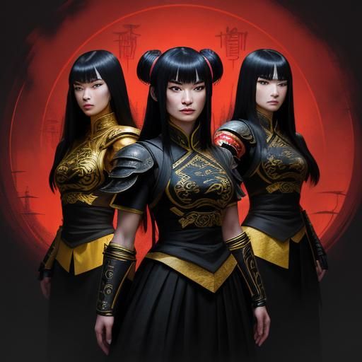 18 year old Vietnamese woman with long black hair with bangs...