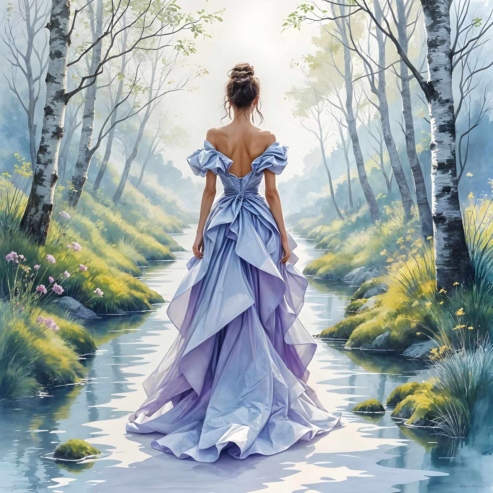 Sophisticated Fashionista in Purple Haute Couture