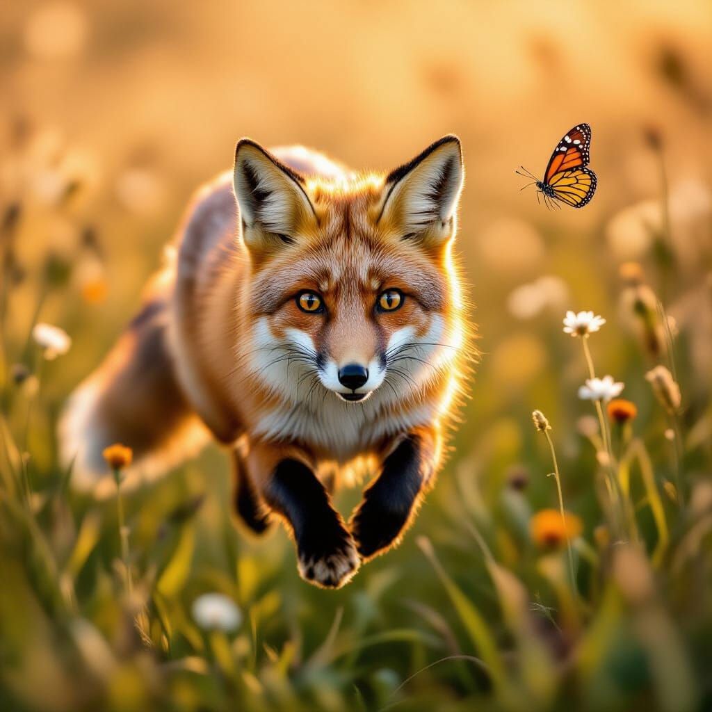 Fox Chase at Golden Hour: Digital Photography