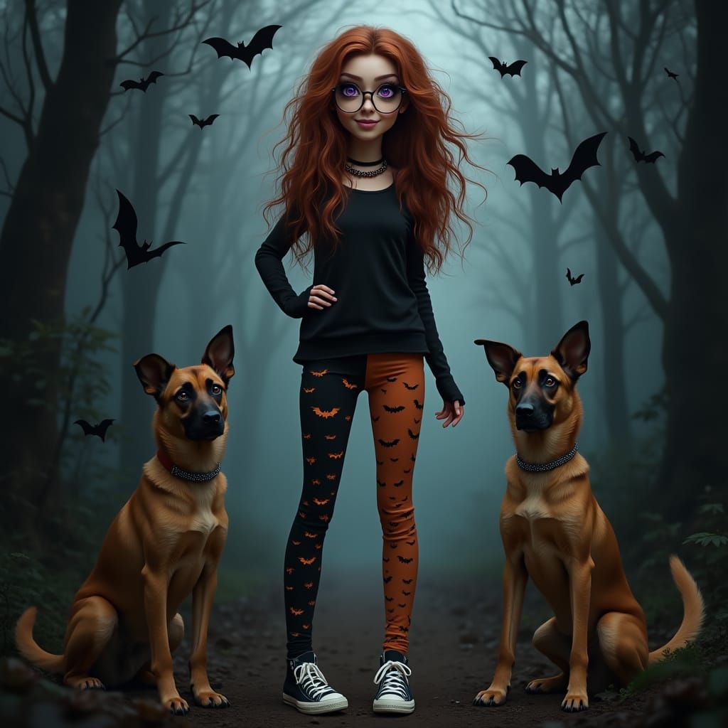 Enigmatic Young Woman in Dark Whimsy