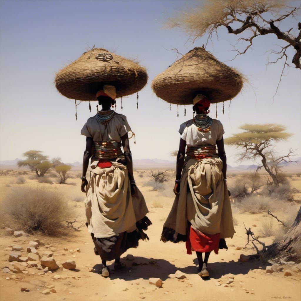 Herero Women in Namibia, Pre-Raphaelite Style