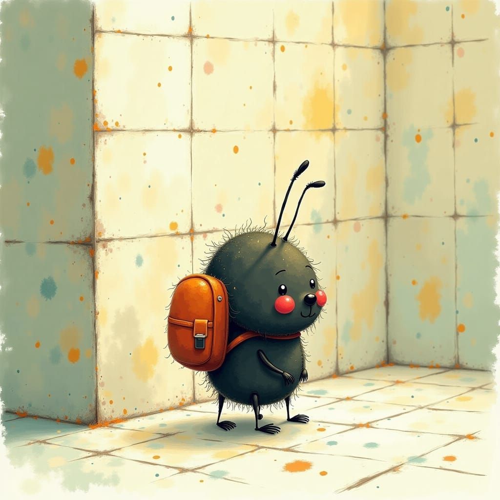 Ant on Adventure in Art Nouveau Style