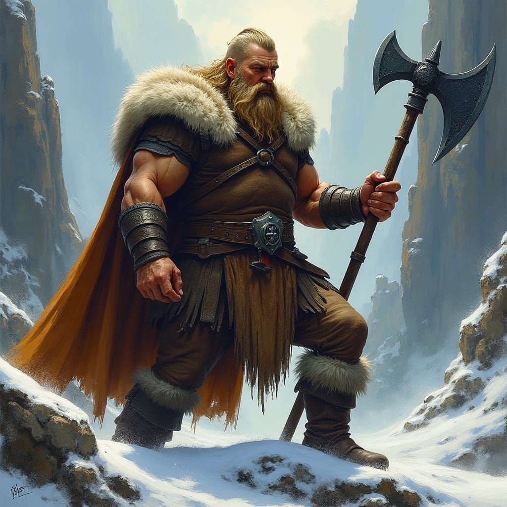 Viking Warrior Harald with Axe in Fantasy Art