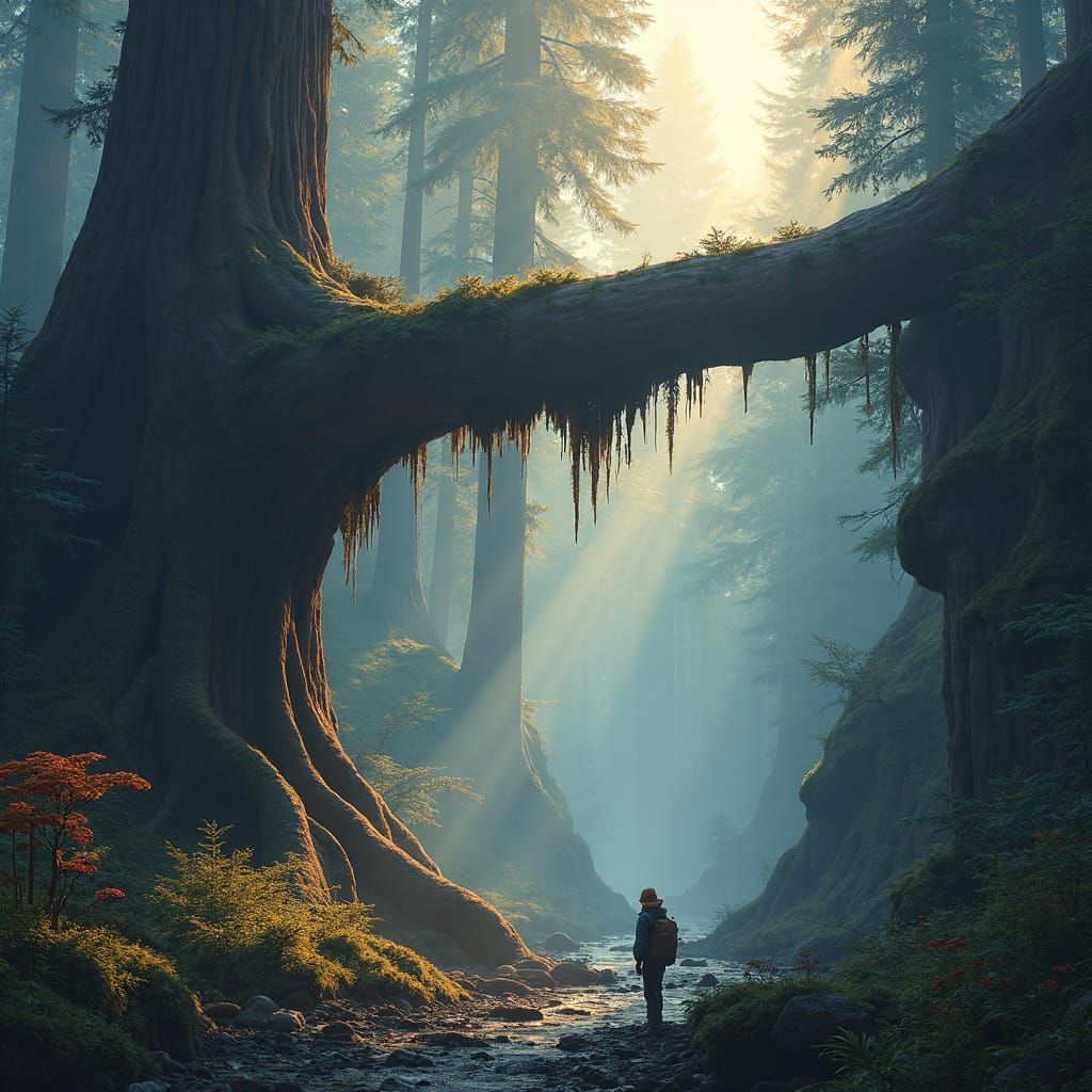 Redwood Cathedral Bridge in Golden Hour Light