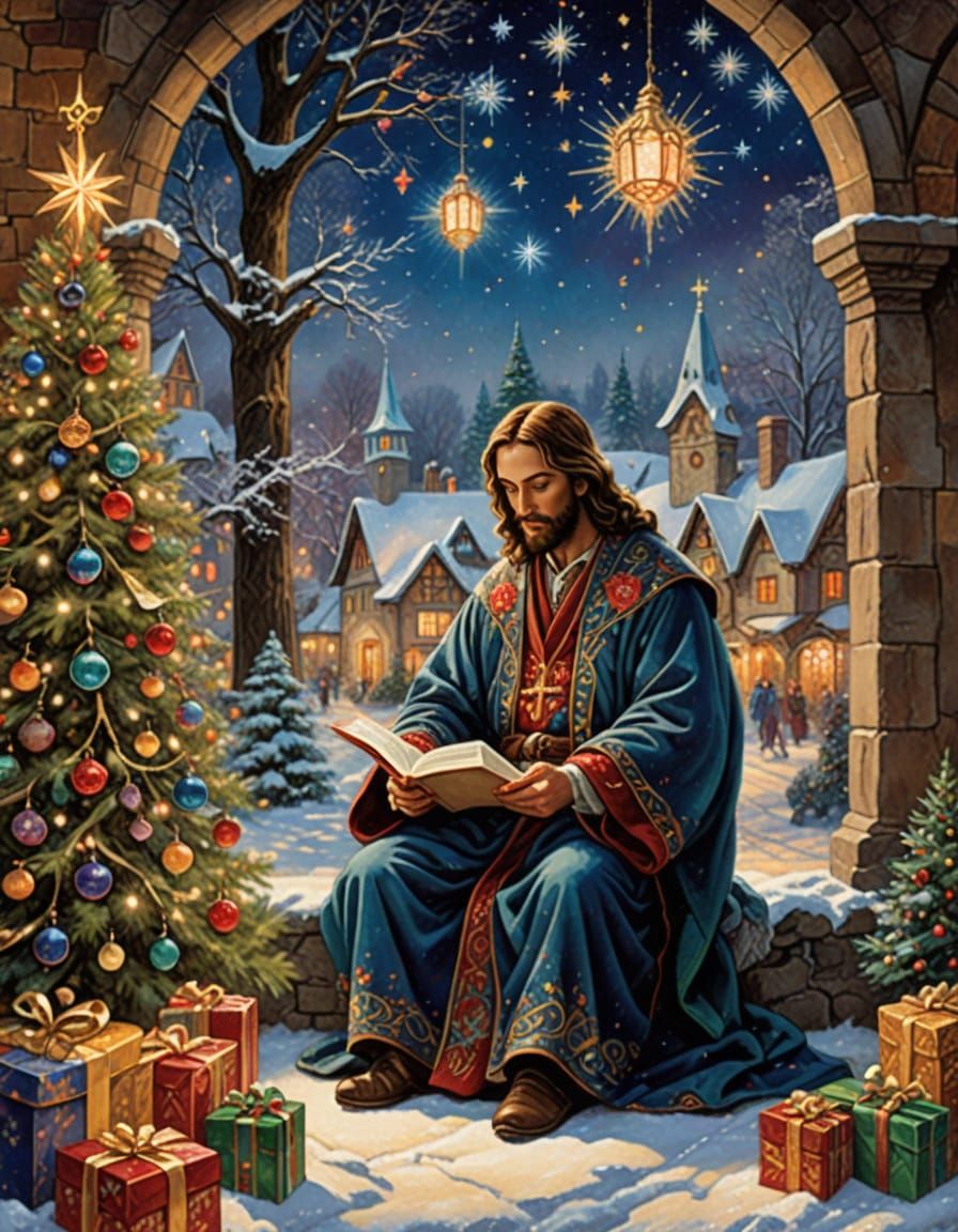 The Christmas Christ: Vibrant Robes and Winter Wonder