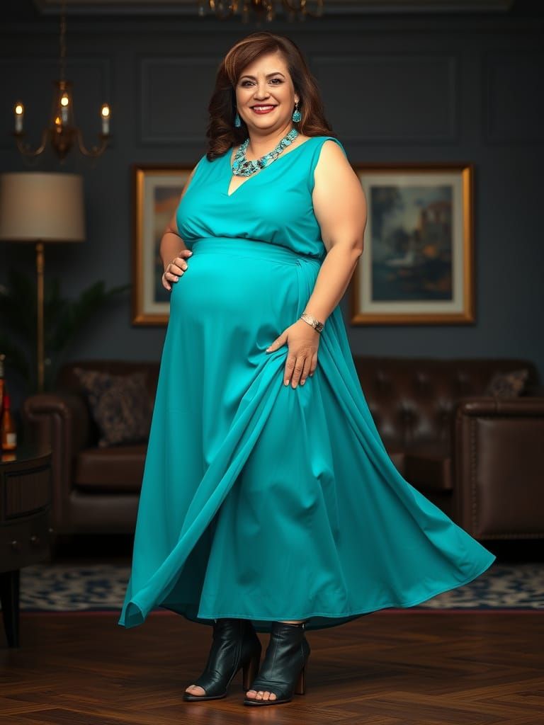 Elegant Woman Portrait in Alcohol Ink Style