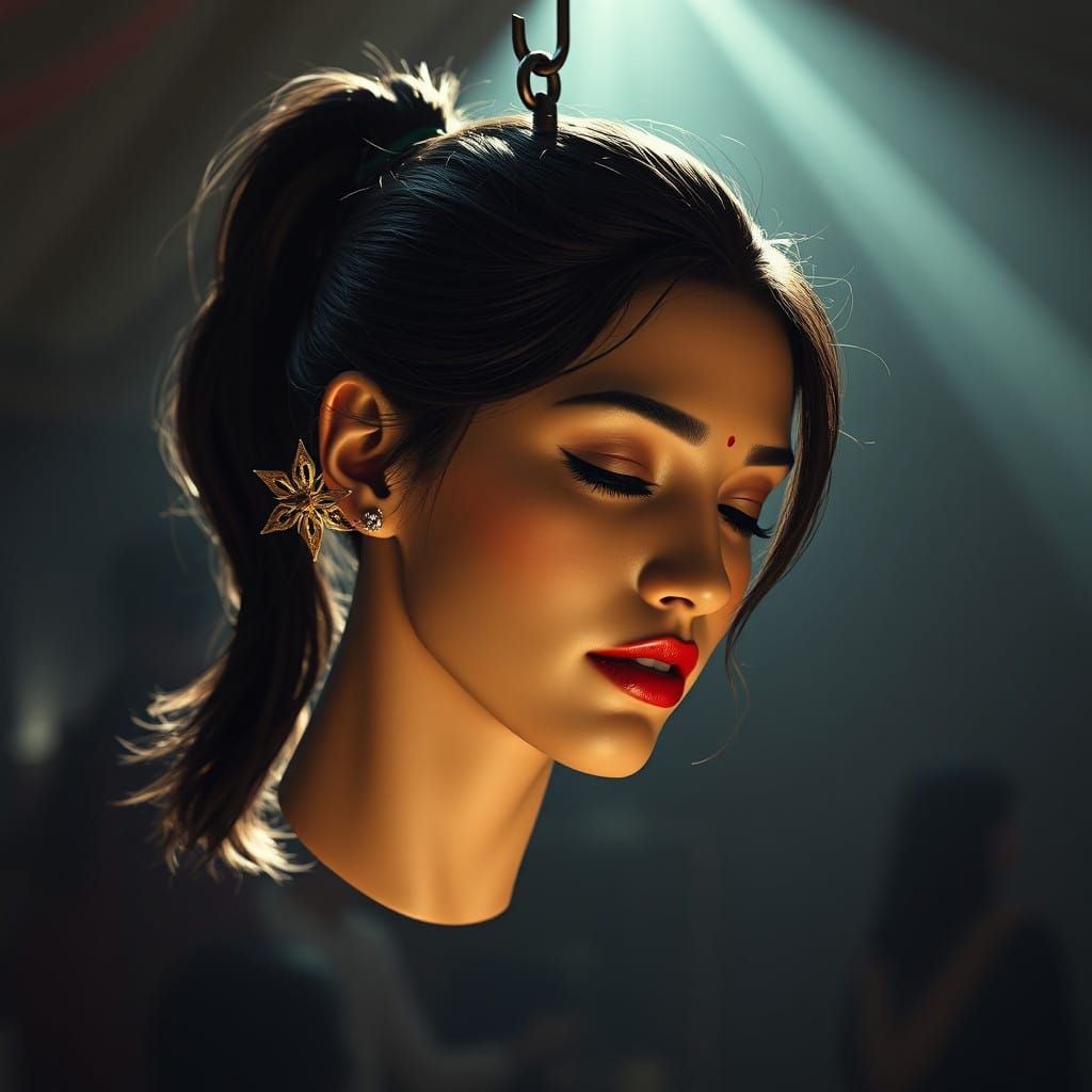 Stunning Actress's Severed Head in Dark Film Festival Settin...