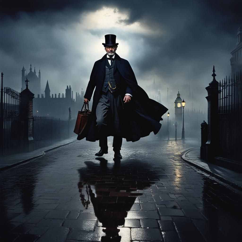 Hyperrealistic Jack the Ripper in Old London